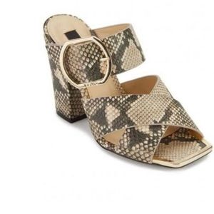 DKNY snakeskin sandal with gold detail size 7
